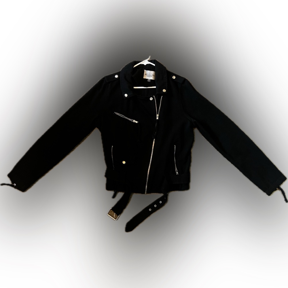 black biker jacket size large